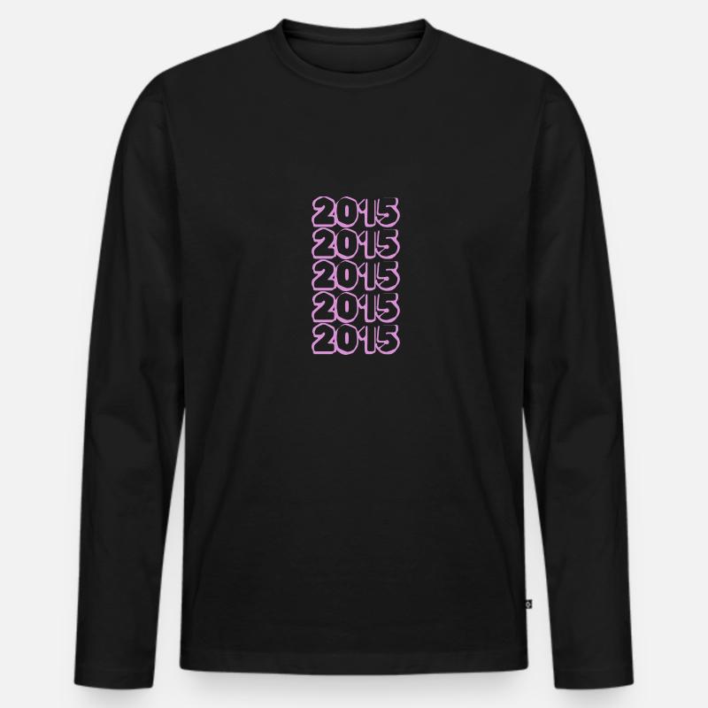 2015 - Männer Premium Bio Langarmshirt - Schwarz
