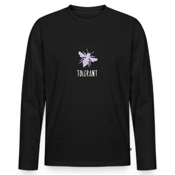 Abeille pastel violette Abeille tolérante Soyez tolérante - T-shirt manches longues Premium bio Homme - noir - Devant - Nico (187cm)