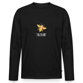 Abeille jaune tolérante Abeille tolérante Soyez tolérant - T-shirt manches longues Premium bio Homme - noir - Devant - Nico (187cm)