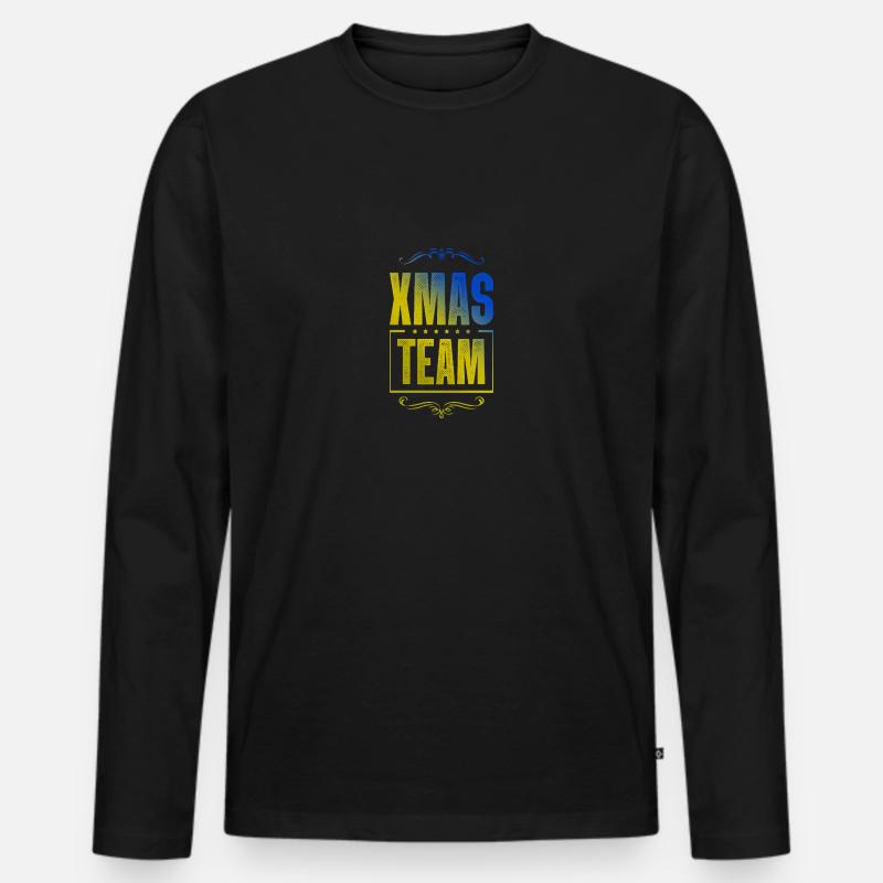 Xmas Crew - Männer Premium Bio Langarmshirt - Schwarz