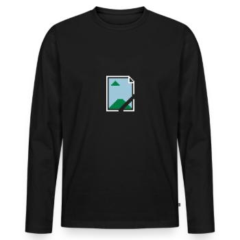 pixel - Men's Premium Organic Long Sleeve Shirt - black - Front - Nico (187cm)