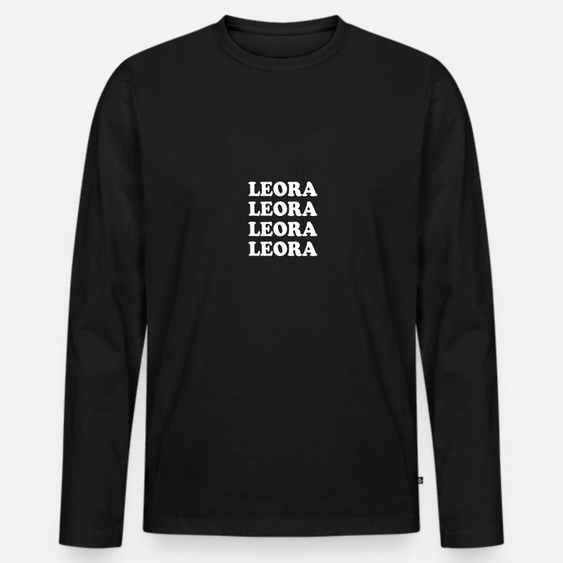 Leora als Name - Männer Premium Bio Langarmshirt - Schwarz