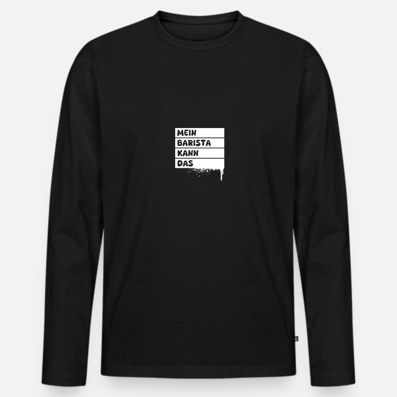 Beruf Barista - Männer Premium Bio Langarmshirt - Schwarz