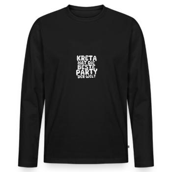 Destination de vacances Crète - T-shirt manches longues Premium bio Homme - noir - Devant - Nico (187cm)