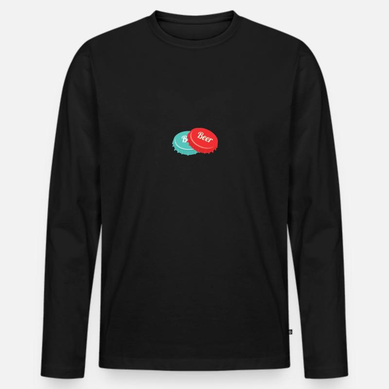 Bierdeckel - Männer Premium Bio Langarmshirt - Schwarz
