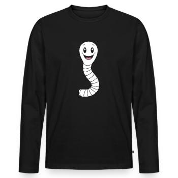 earthworms - Men's Premium Organic Long Sleeve Shirt - black - Front - Nico (187cm)