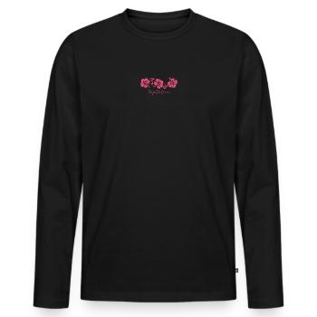 Playa Del Carmen Mexique Fleur d’Hibiscus - T-shirt manches longues Premium bio Homme - noir - Devant - Nico (187cm)