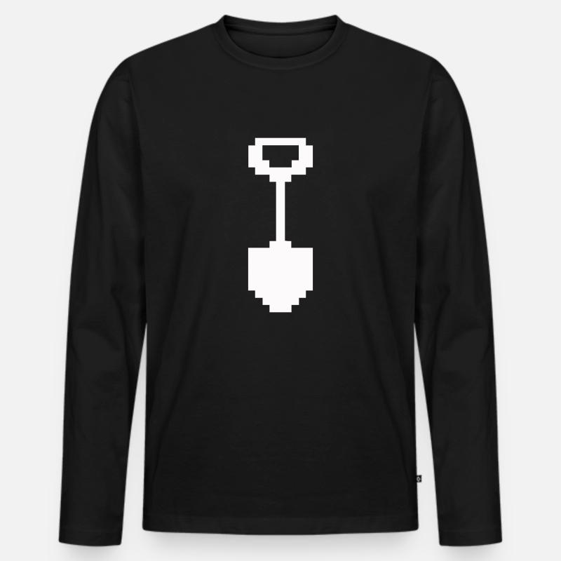 schaufel pixel - Männer Premium Bio Langarmshirt - Schwarz