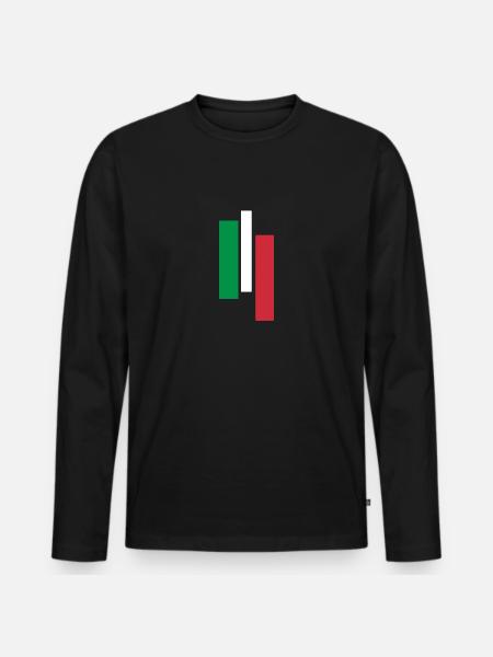 Flag Italy - Men's Premium Organic Long Sleeve Shirt - black