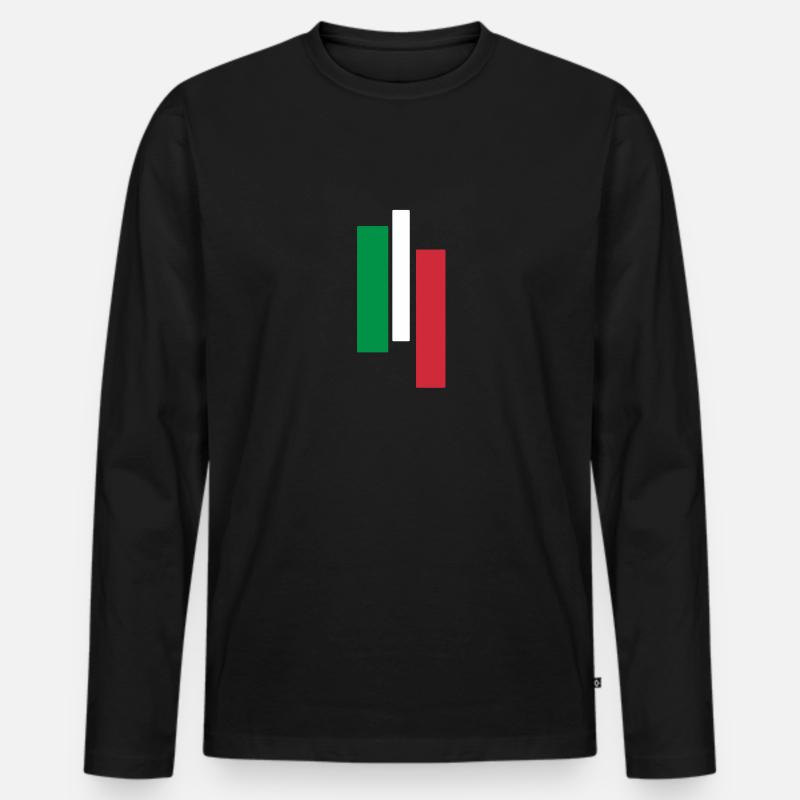 Flagge Italien - Männer Premium Bio Langarmshirt - Schwarz