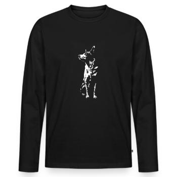 Australien Boeuf Chien Silhouette Chiens Wilsigns - T-shirt manches longues Premium bio Homme - noir - Devant - Nico (187cm)
