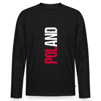 Polen Fußball Trikot Polska Outfit Geschenk Kurwa - Männer Premium Bio Langarmshirt - Schwarz - Vorne - Nico (187cm)