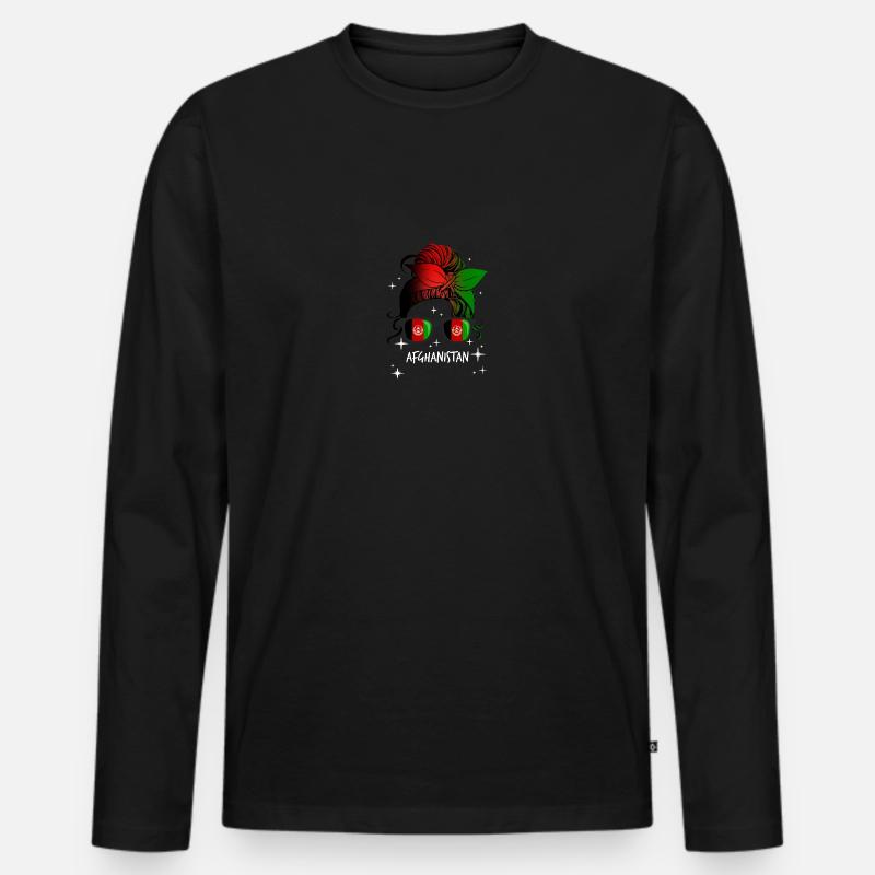 Afghanistan - Männer Premium Bio Langarmshirt - Schwarz