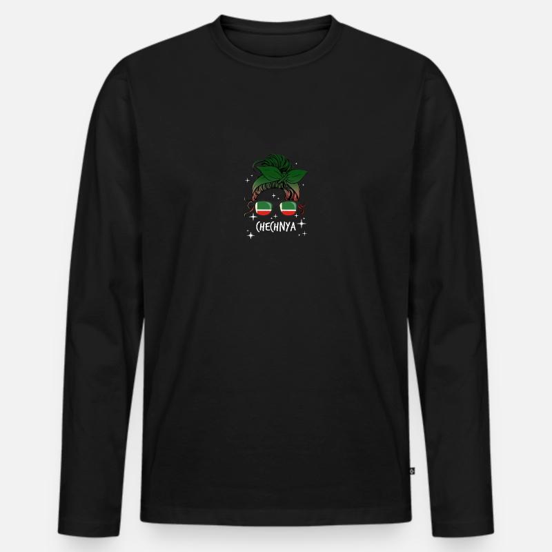 Tschetschenien - Männer Premium Bio Langarmshirt - Schwarz