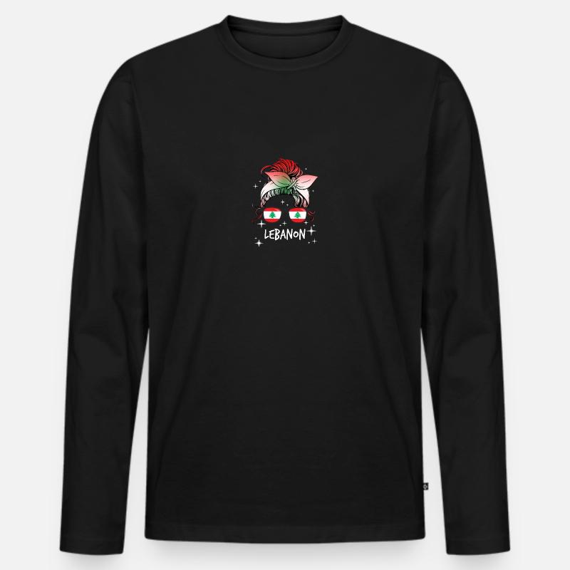 Libanon - Männer Premium Bio Langarmshirt - Schwarz