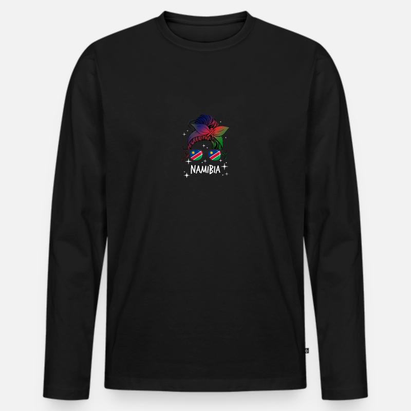 Namibia - Männer Premium Bio Langarmshirt - Schwarz