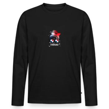 Panama - T-shirt manches longues Premium bio Homme - noir - Devant - Nico (187cm)
