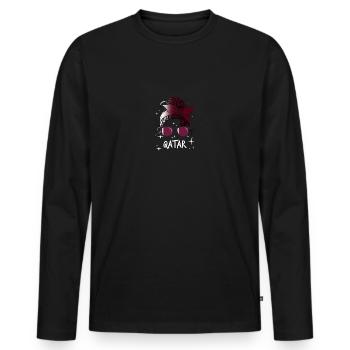 Katar - Männer Premium Bio Langarmshirt - Schwarz - Vorne - Nico (187cm)