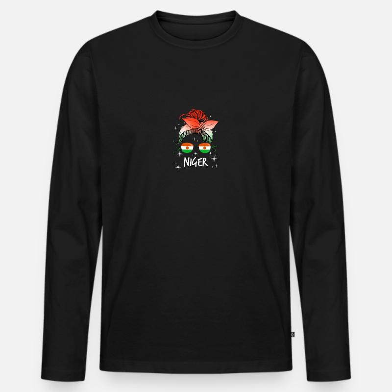 Niger - Männer Premium Bio Langarmshirt - Schwarz