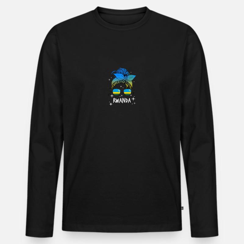 Ruanda - Männer Premium Bio Langarmshirt - Schwarz