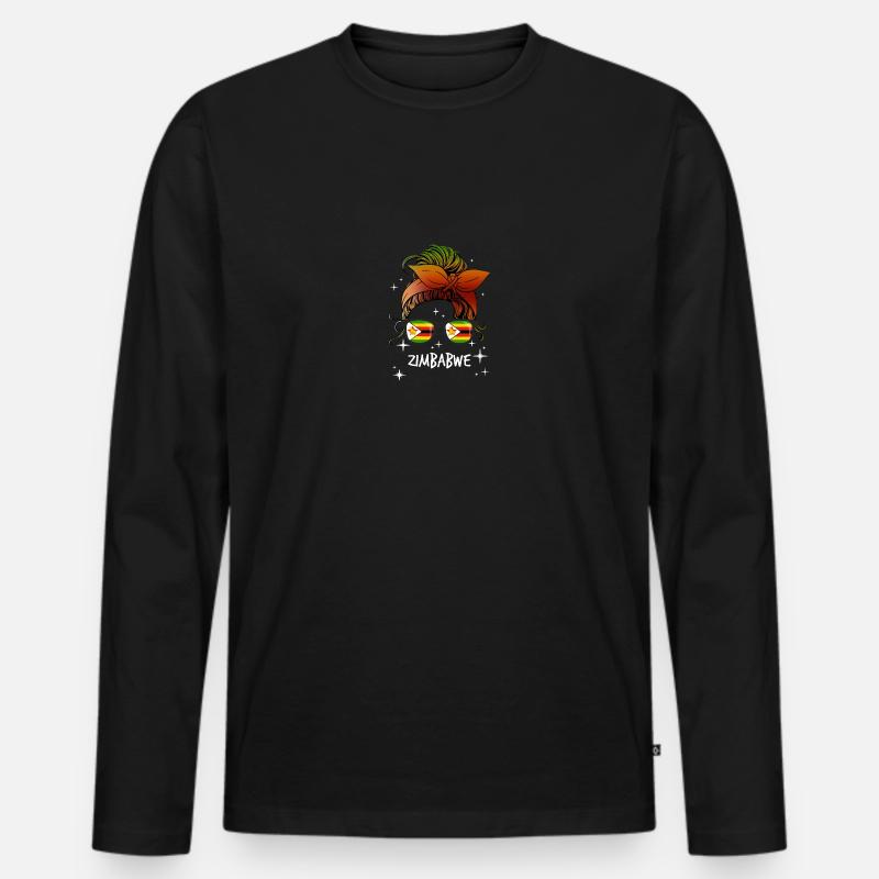 Simbabwe - Männer Premium Bio Langarmshirt - Schwarz