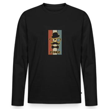 Geschenk für Cedric - Männer Premium Bio Langarmshirt - Schwarz - Vorne - Nico (187cm)