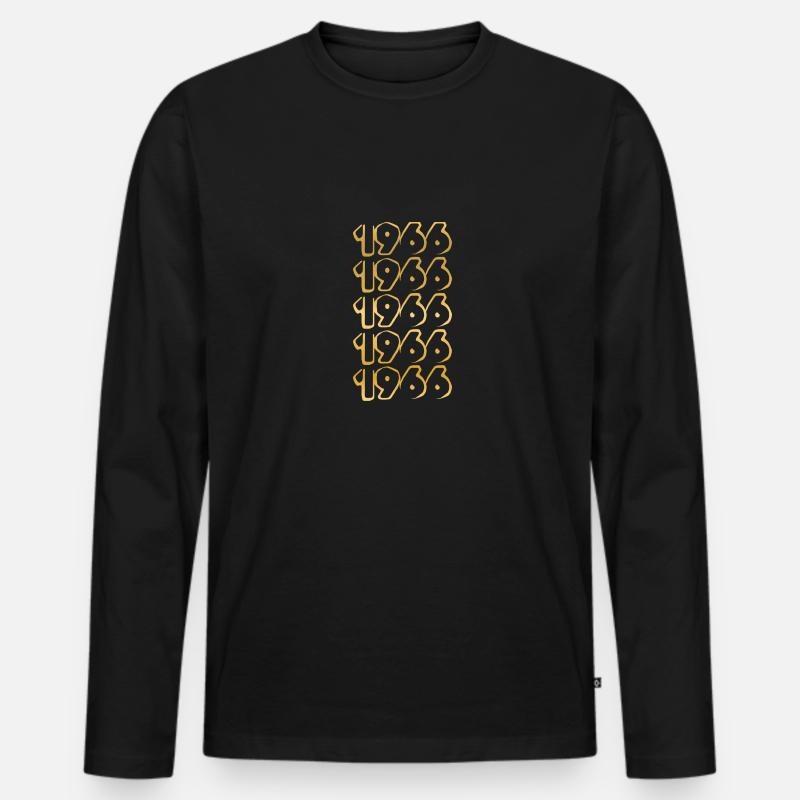 1966 - Männer Premium Bio Langarmshirt - Schwarz