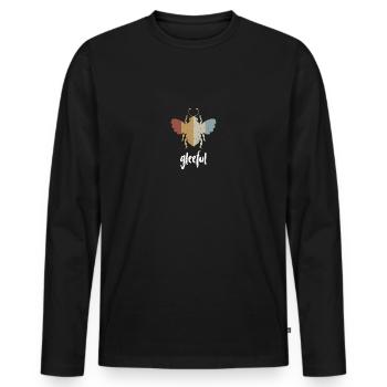 Retro Bee Gleeful Biene Be Gleeful - Men's Premium Organic Long Sleeve Shirt - black - Front - Nico (187cm)