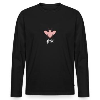 Pink Bee Gleeful Bee Be Gleeful - Men's Premium Organic Long Sleeve Shirt - black - Front - Nico (187cm)