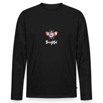 Tie Dye Bee Attentionné Biene Soyez réfléchi - T-shirt manches longues Premium bio Homme - noir - Devant - Nico (187cm)