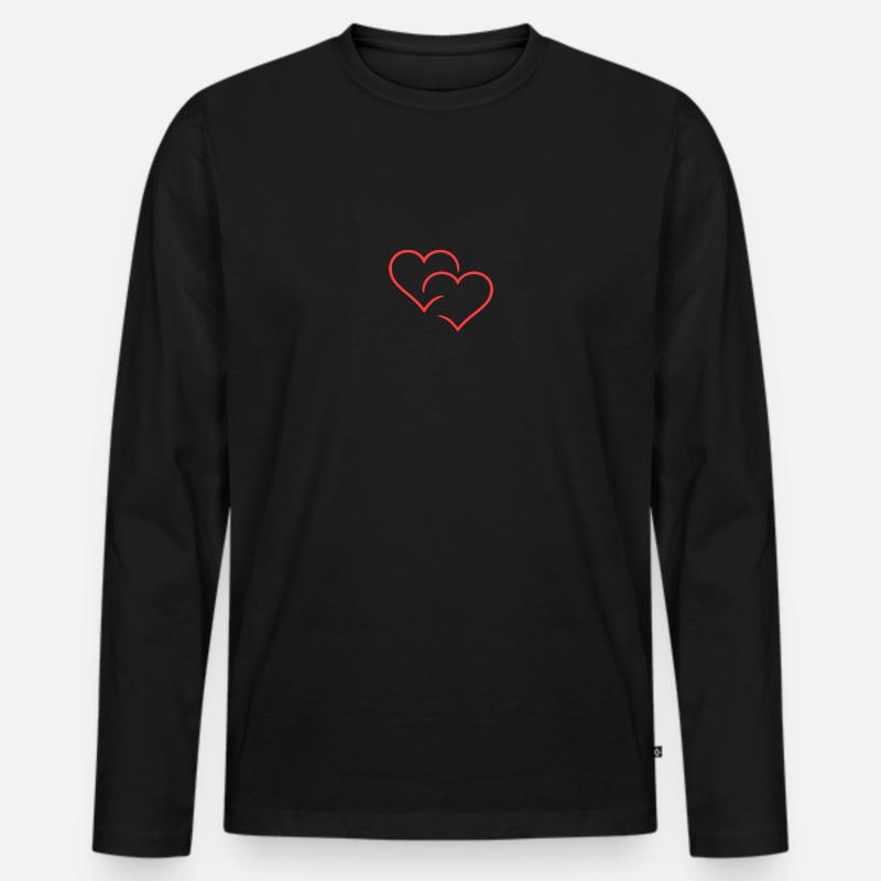 Valentinsday - Männer Premium Bio Langarmshirt - Schwarz