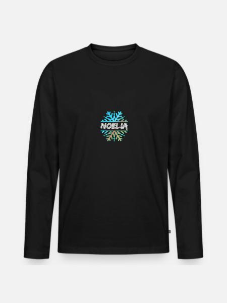 Noelia Noelia - Männer Premium Bio Langarmshirt - Schwarz