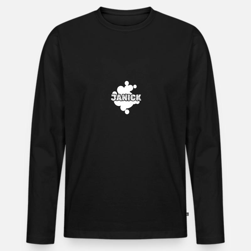 Janick als Janick - Männer Premium Bio Langarmshirt - Schwarz