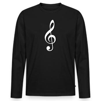 Notenschlüssel | Musik | Klang - Männer Premium Bio Langarmshirt - Schwarz - Vorne - Nico (187cm)