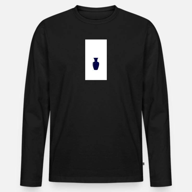Mitternachtsblaue Vasen-Silhouette - Männer Premium Bio Langarmshirt - Schwarz