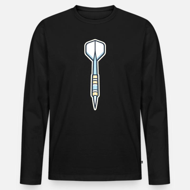 Blauer Speer-Schild Grafik - Männer Premium Bio Langarmshirt - Schwarz