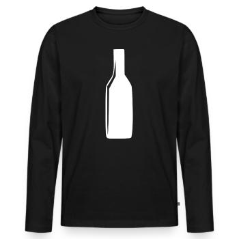 Wein Weinflasche Geschenk Weintrinker - Männer Premium Bio Langarmshirt - Schwarz - Vorne - Nico (187cm)