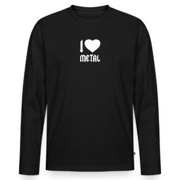 I LOVE HEAVY METAL - Men's Premium Organic Long Sleeve Shirt - black - Front - Nico (187cm)