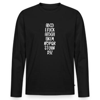 ABC Spruch fuck AFD Politik Wahlkampf Schrift - Männer Premium Bio Langarmshirt - Schwarz - Vorne - Nico (187cm)