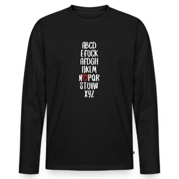 ABC Spruch fuck AFD Politik Wahlkampf Schrift - Männer Premium Bio Langarmshirt - Schwarz - Vorne - Nico (187cm)