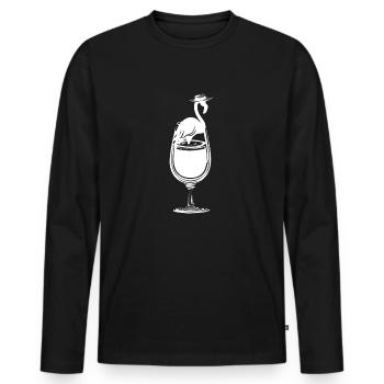 Idée cadeau d’image drôle - T-shirt manches longues Premium bio Homme - noir - Devant - Nico (187cm)