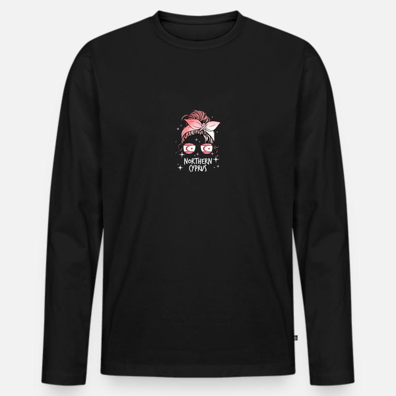 Nordzypern - Männer Premium Bio Langarmshirt - Schwarz