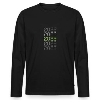 2028 2028 - Men's Premium Organic Long Sleeve Shirt - black - Front - Nico (187cm)