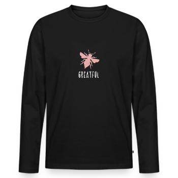 Rosa Bee Greatful Biene Be Greatful - Men's Premium Organic Long Sleeve Shirt - black - Front - Nico (187cm)