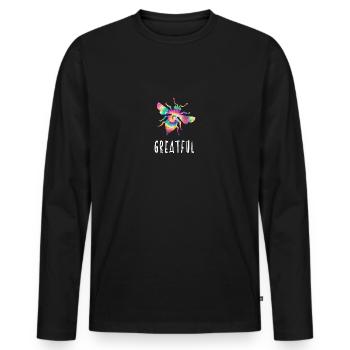 Tie Dye Bee Greatful Biene Be Greatful - Men's Premium Organic Long Sleeve Shirt - black - Front - Nico (187cm)