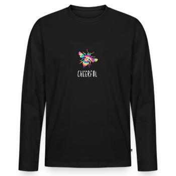 Tie Dye Bee Cheerful Biene Be Cheerful - T-shirt manches longues Premium bio Homme - noir - Devant - Nico (187cm)