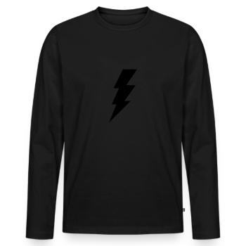 Blitz Thunder - Men's Premium Organic Long Sleeve Shirt - black - Front - Nico (187cm)