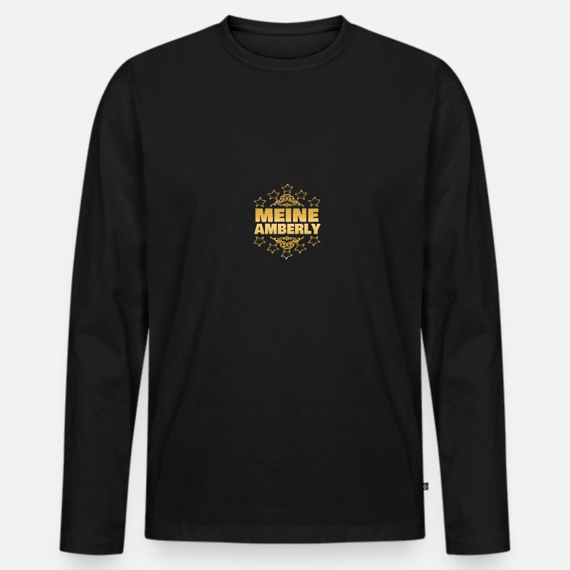 Mädchen Amberly - Männer Premium Bio Langarmshirt - Schwarz