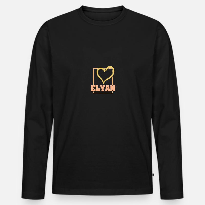 Geschenk für Elyan - Männer Premium Bio Langarmshirt - Schwarz