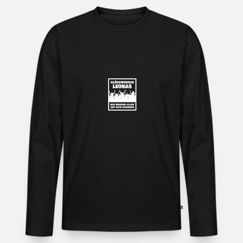 Leonas - Männer Premium Bio Langarmshirt - Schwarz